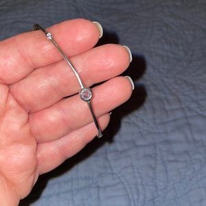 Ippolita rain blue topaz and diamond sterling bangle size medium